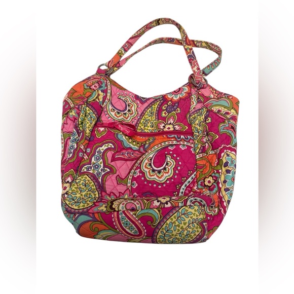 Vera Bradley Quilted Pink Paisley Hobo Bag - Picture 4 of 10